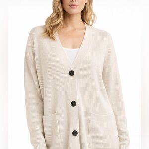 French Connection Cream Button-Up Cardigan - Size S